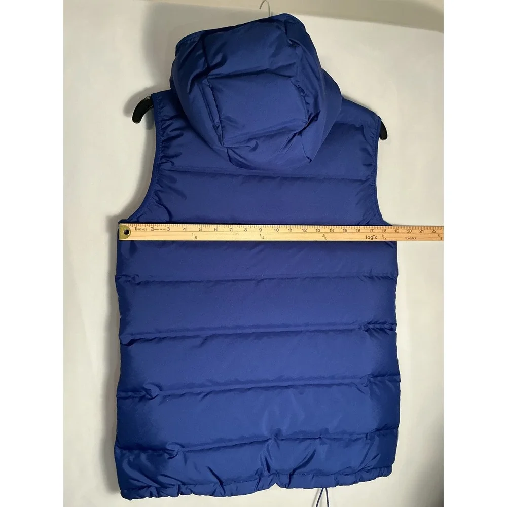 Adidas Hooded Puffer Vest Royal Blue Quilted Full Zip Sleeveless Jacket M‎ - Picture 7 of 14